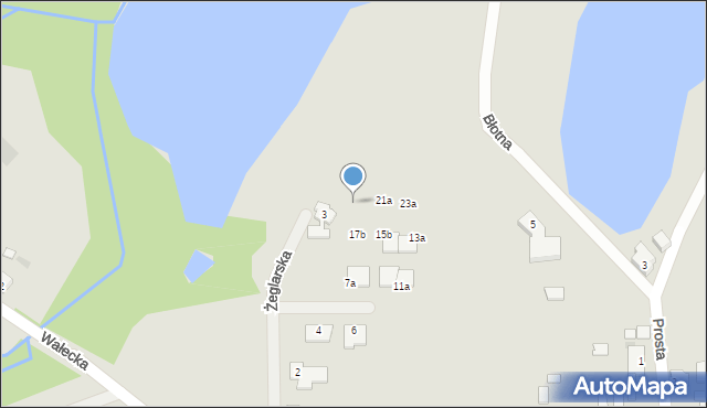 Piła, Żeglarska, 19a, mapa Piły