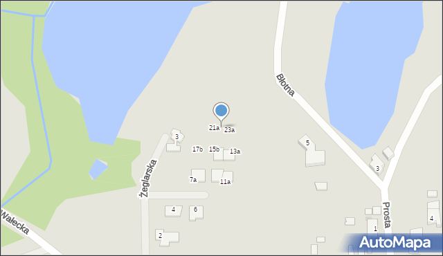 Piła, Żeglarska, 21b, mapa Piły