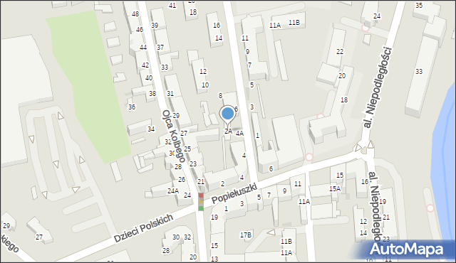 Piła, Żeleńskiego, 2A, mapa Piły