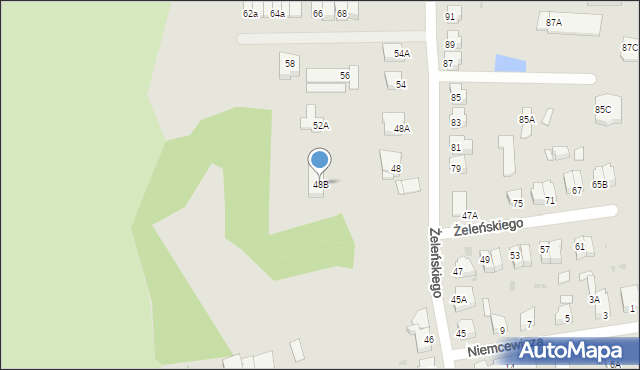 Piła, Żeleńskiego, 48B, mapa Piły