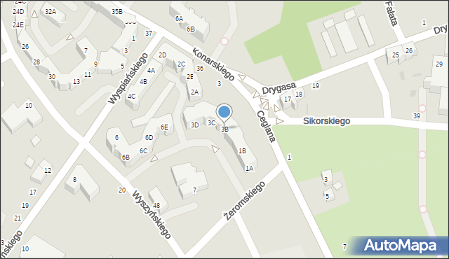 Piła, Żeromskiego Stefana, 3B, mapa Piły