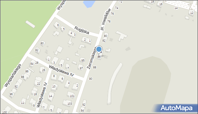 Piła, Żeromskiego Stefana, 86, mapa Piły