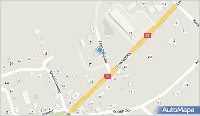 Pilzno, Żeromskiego Stefana, 1, mapa Pilzno