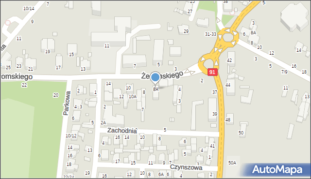 Piotrków Trybunalski, Żeromskiego Stefana, 8A, mapa Piotrków Trybunalski