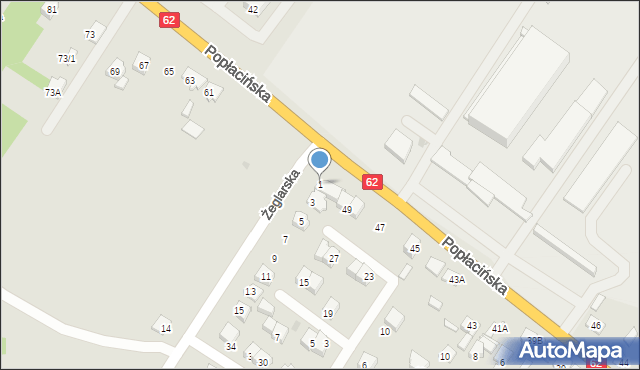 Płock, Żeglarska, 1, mapa Płock