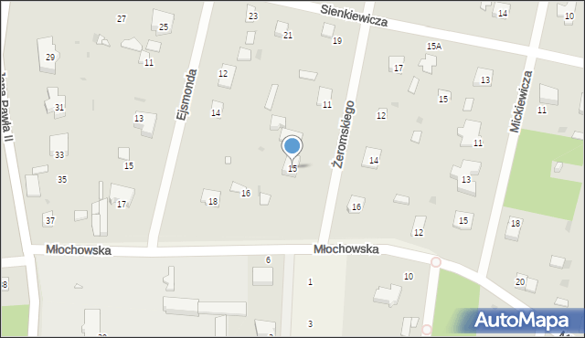 Podkowa Leśna, Żeromskiego Stefana, 15, mapa Podkowa Leśna