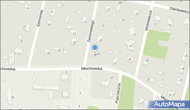 Podkowa Leśna, Żeromskiego Stefana, 16, mapa Podkowa Leśna