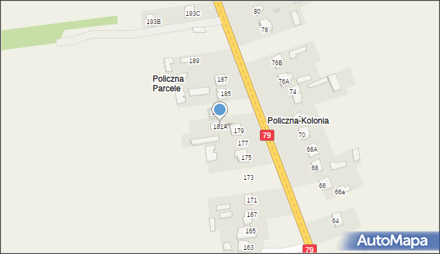 Policzna, Żeromskiego Stefana, 181A, mapa Policzna