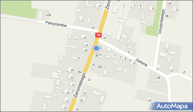 Policzna, Żeromskiego Stefana, 30, mapa Policzna