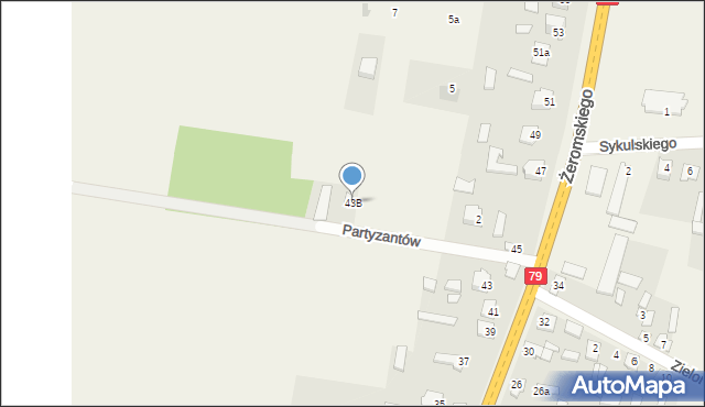 Policzna, Żeromskiego Stefana, 43B, mapa Policzna