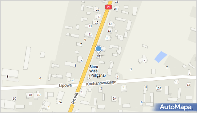 Policzna, Żeromskiego Stefana, 6B, mapa Policzna