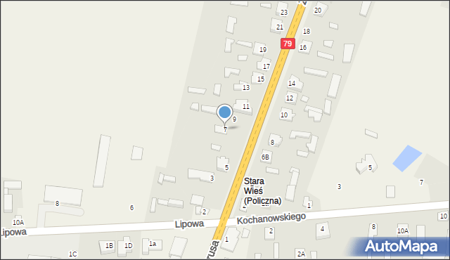 Policzna, Żeromskiego Stefana, 7, mapa Policzna