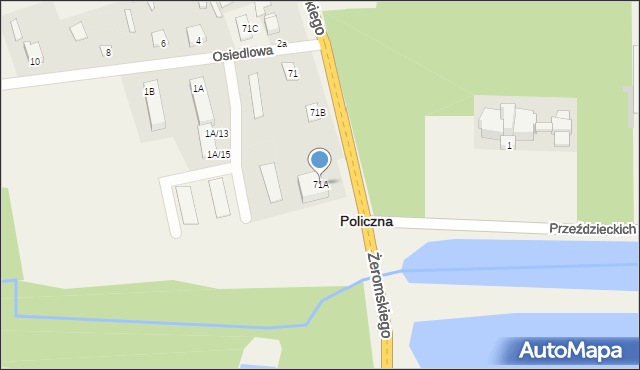 Policzna, Żeromskiego Stefana, 71A, mapa Policzna