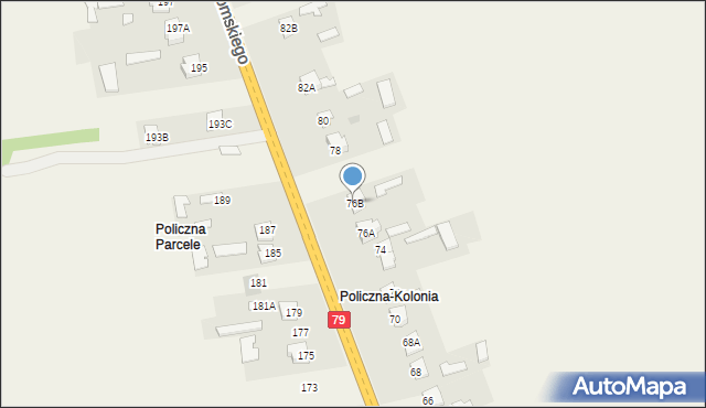 Policzna, Żeromskiego Stefana, 76B, mapa Policzna
