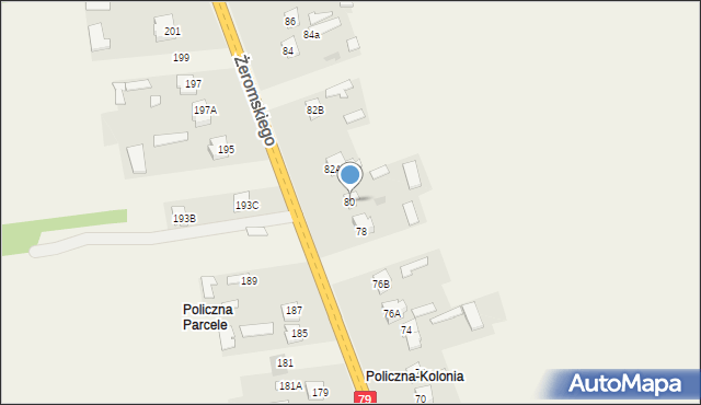 Policzna, Żeromskiego Stefana, 80, mapa Policzna