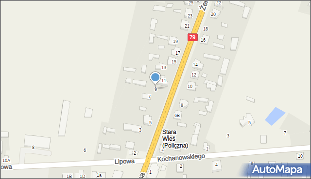 Policzna, Żeromskiego Stefana, 9, mapa Policzna