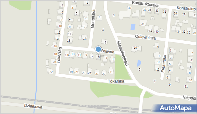 Poręba, Żeliwna, 5, mapa Poręba