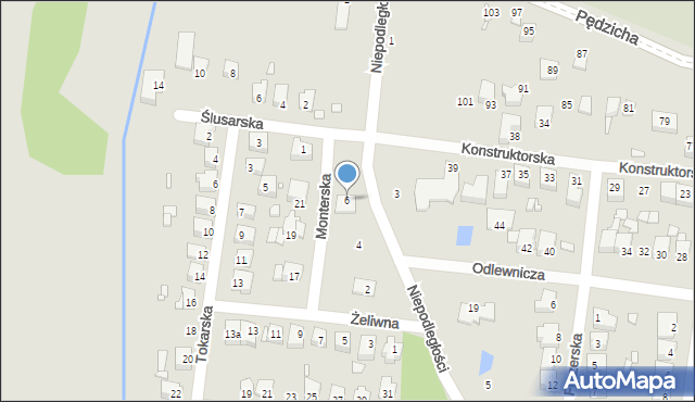 Poręba, Żeliwna, 6, mapa Poręba