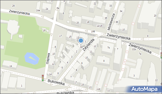 Poznań, Zeylanda Janusza, 1a, mapa Poznania