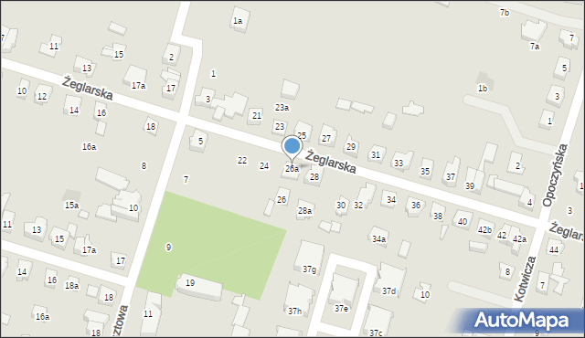 Poznań, Żeglarska, 26a, mapa Poznania