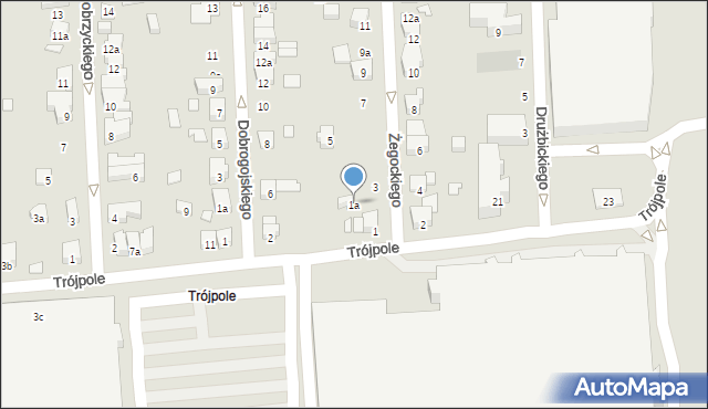 Poznań, Żegockiego Krzysztofa, 1a, mapa Poznania