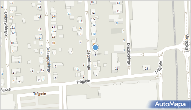 Poznań, Żegockiego Krzysztofa, 6, mapa Poznania