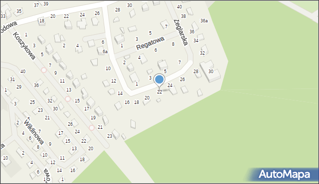 Prądocin, Żeglarska, 22, mapa Prądocin