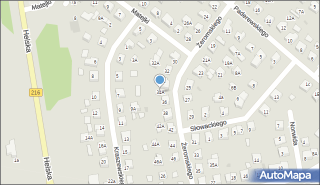Puck, Żeromskiego Stefana, 34A, mapa Puck