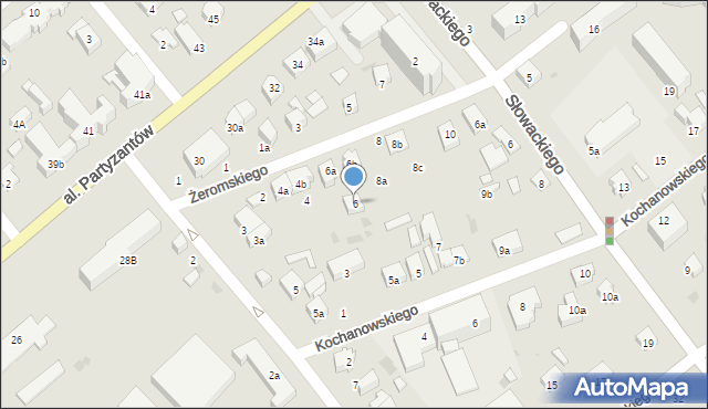 Puławy, Żeromskiego Stefana, 6, mapa Puław