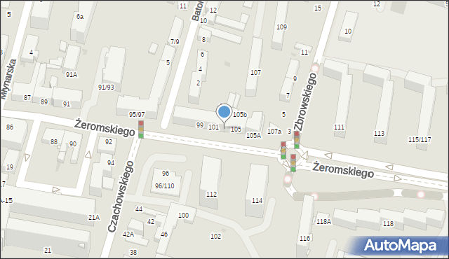 Radom, Żeromskiego Stefana, 103, mapa Radomia