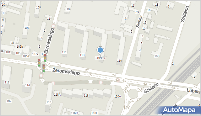 Radom, Żeromskiego Stefana, 115/117, mapa Radomia