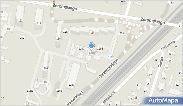 Radom, Żeromskiego Stefana, 118B, mapa Radomia