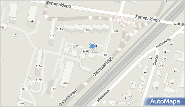 Radom, Żeromskiego Stefana, 118F, mapa Radomia
