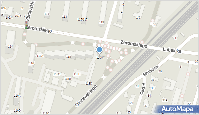 Radom, Żeromskiego Stefana, 120A, mapa Radomia