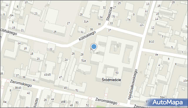 Radom, Żeromskiego Stefana, 53p, mapa Radomia