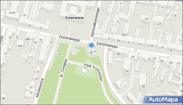 Radom, Żeromskiego Stefana, 56, mapa Radomia