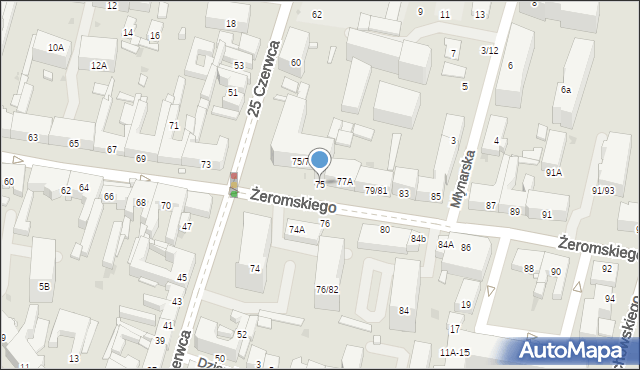 Radom, Żeromskiego Stefana, 75, mapa Radomia