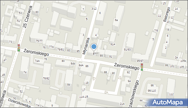 Radom, Żeromskiego Stefana, 87, mapa Radomia