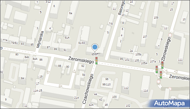 Radom, Żeromskiego Stefana, 95/97, mapa Radomia
