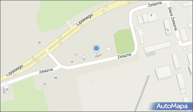 Radom, Żelazna, 11A, mapa Radomia
