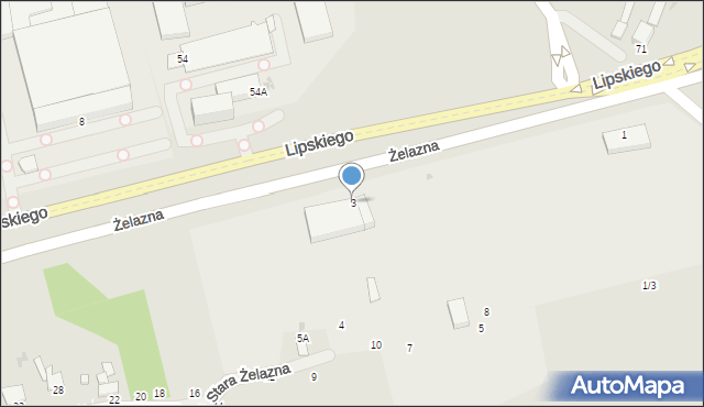 Radom, Żelazna, 3, mapa Radomia