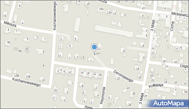 Radymno, Żeromskiego Stefana, 9, mapa Radymno