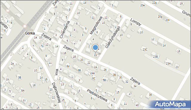 Radzionków, Zejera, 11, mapa Radzionków