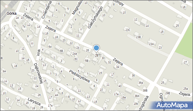 Radzionków, Zejera, 28, mapa Radzionków