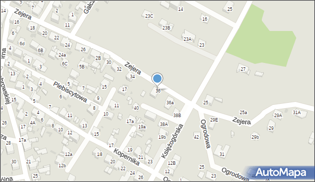 Radzionków, Zejera, 36, mapa Radzionków
