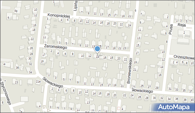 Radzyń Podlaski, Żeromskiego Stefana, 14, mapa Radzyń Podlaski