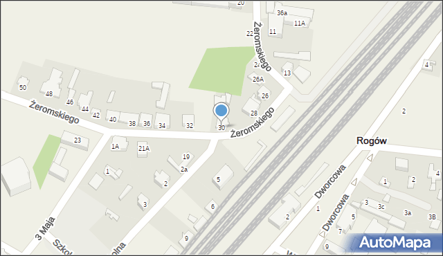 Rogów, Żeromskiego Stefana, 30, mapa Rogów
