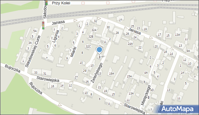 Ruda Śląska, Żeleńskiego Władysława, 8, mapa Rudy Śląskiej