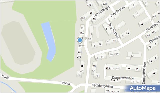 Ruda Śląska, Żeromskiego Stefana, 20, mapa Rudy Śląskiej