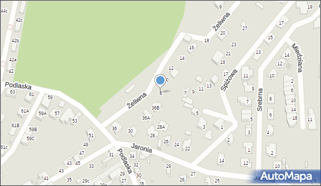 Ruda Śląska, Żeliwna, 8, mapa Rudy Śląskiej